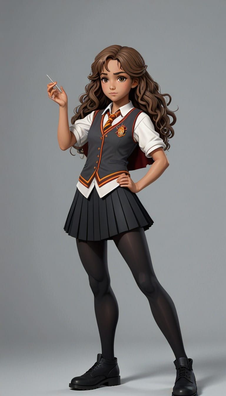 Gryffindor Witch in Anime-Inspired 3D Art