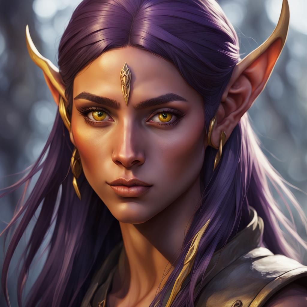 Wood Elf Rogue Archer Portrait in Detailed Fantasy Art