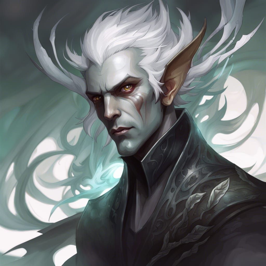 Creepy Male Changeling Portrait in Hyperdetailed Style