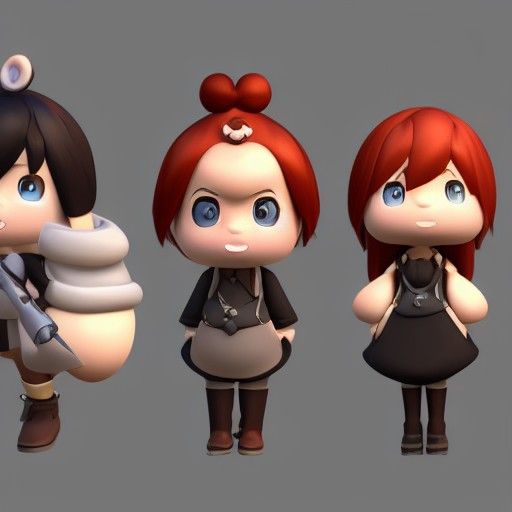 Maple Story Characters in 3D Shading