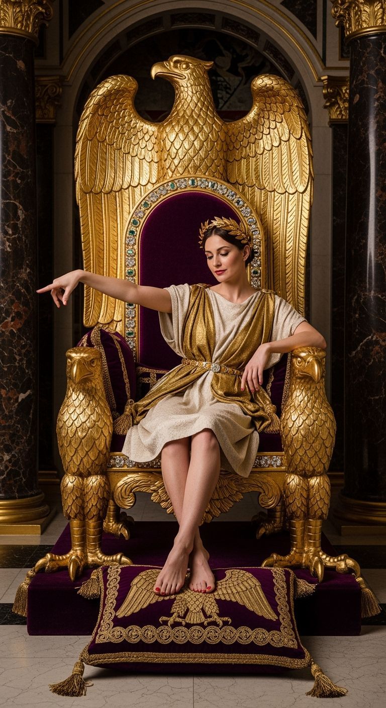 Roman Empress on Eagle Throne in Imperial Palace