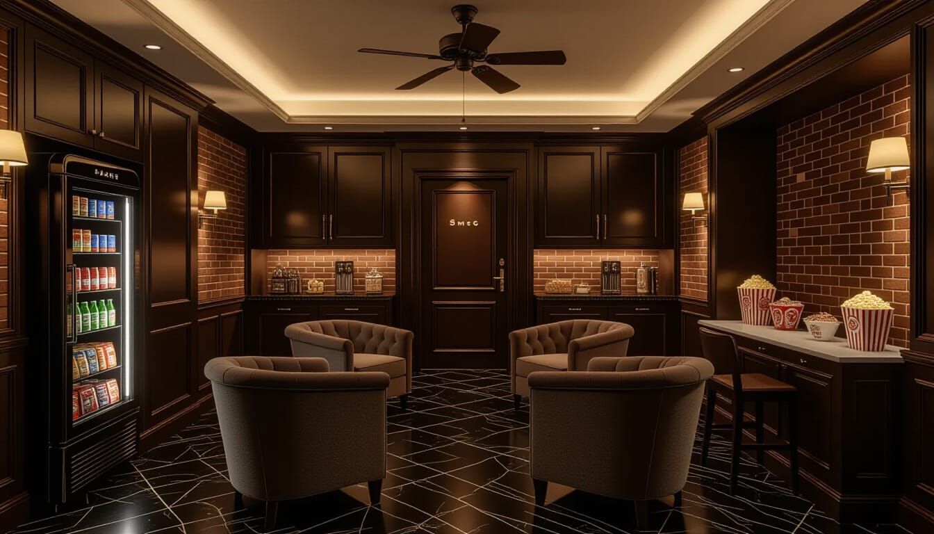 Victorian Movie Room with Secret Door