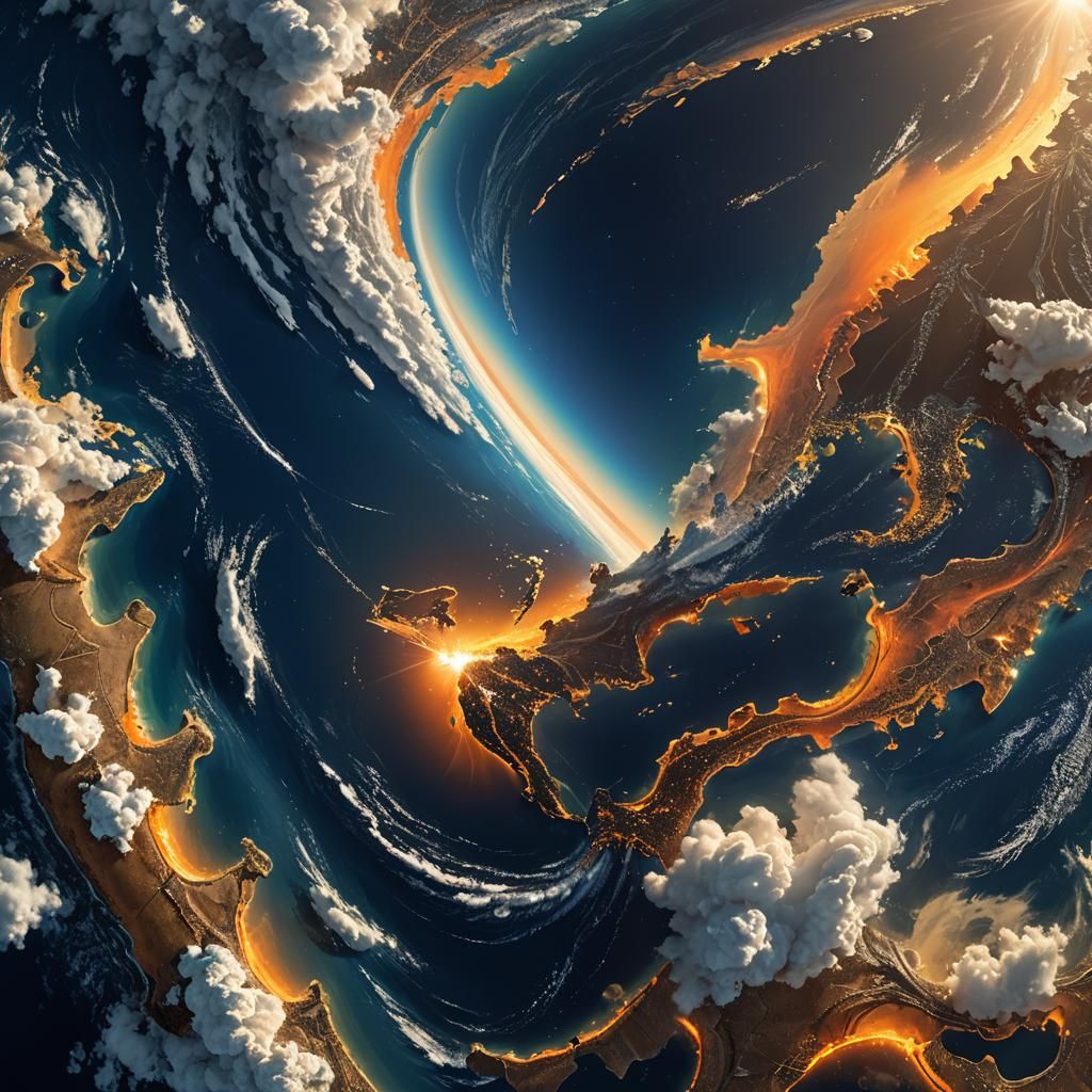 Serene Earth View in Digital Matte Painting