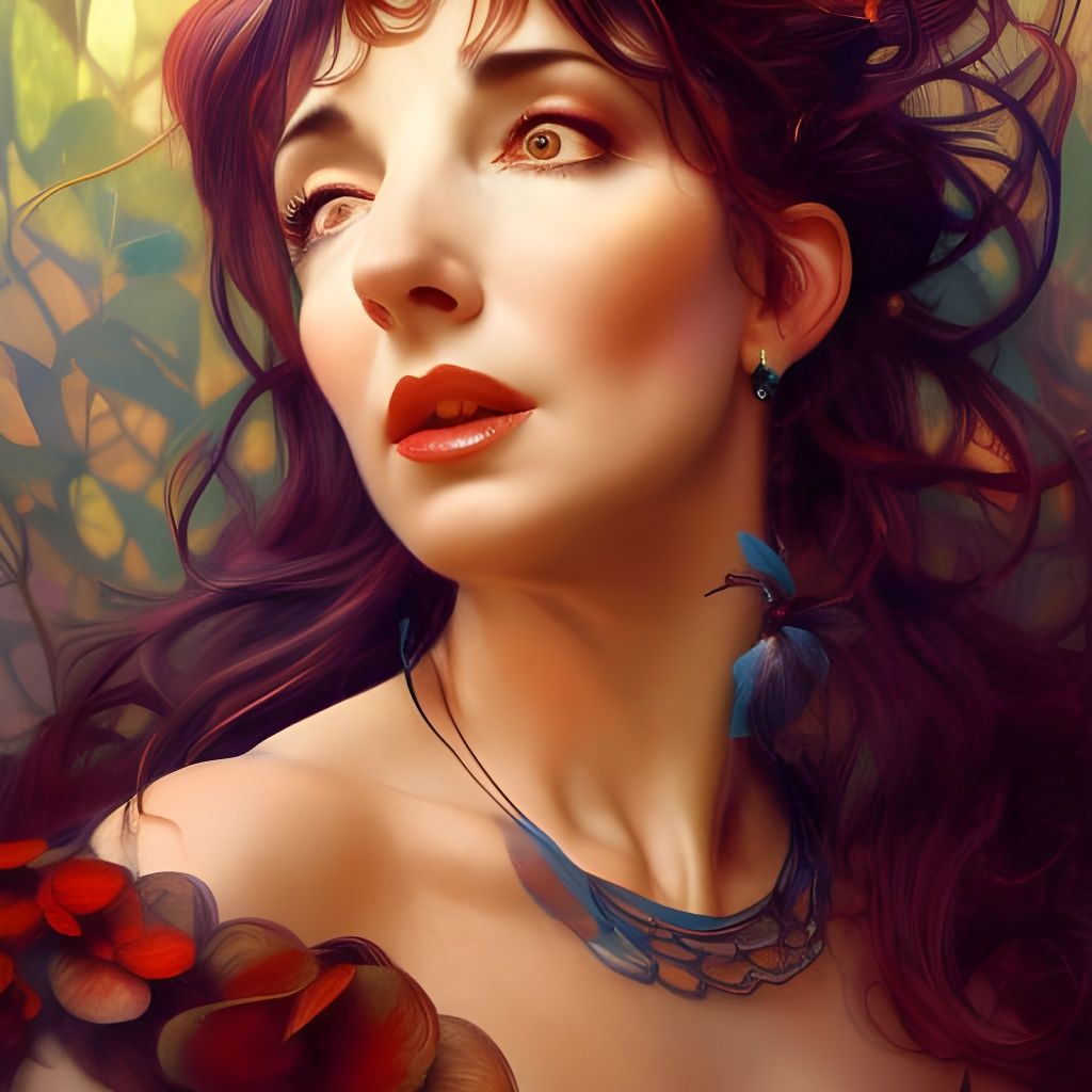 Hyperrealistic Kate Bush Portrait in Vivid Color