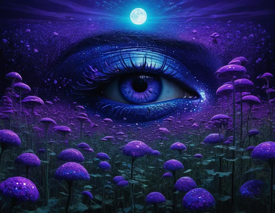 Ethereal Abstract Floral in Purple: A Surreal Masterpiece