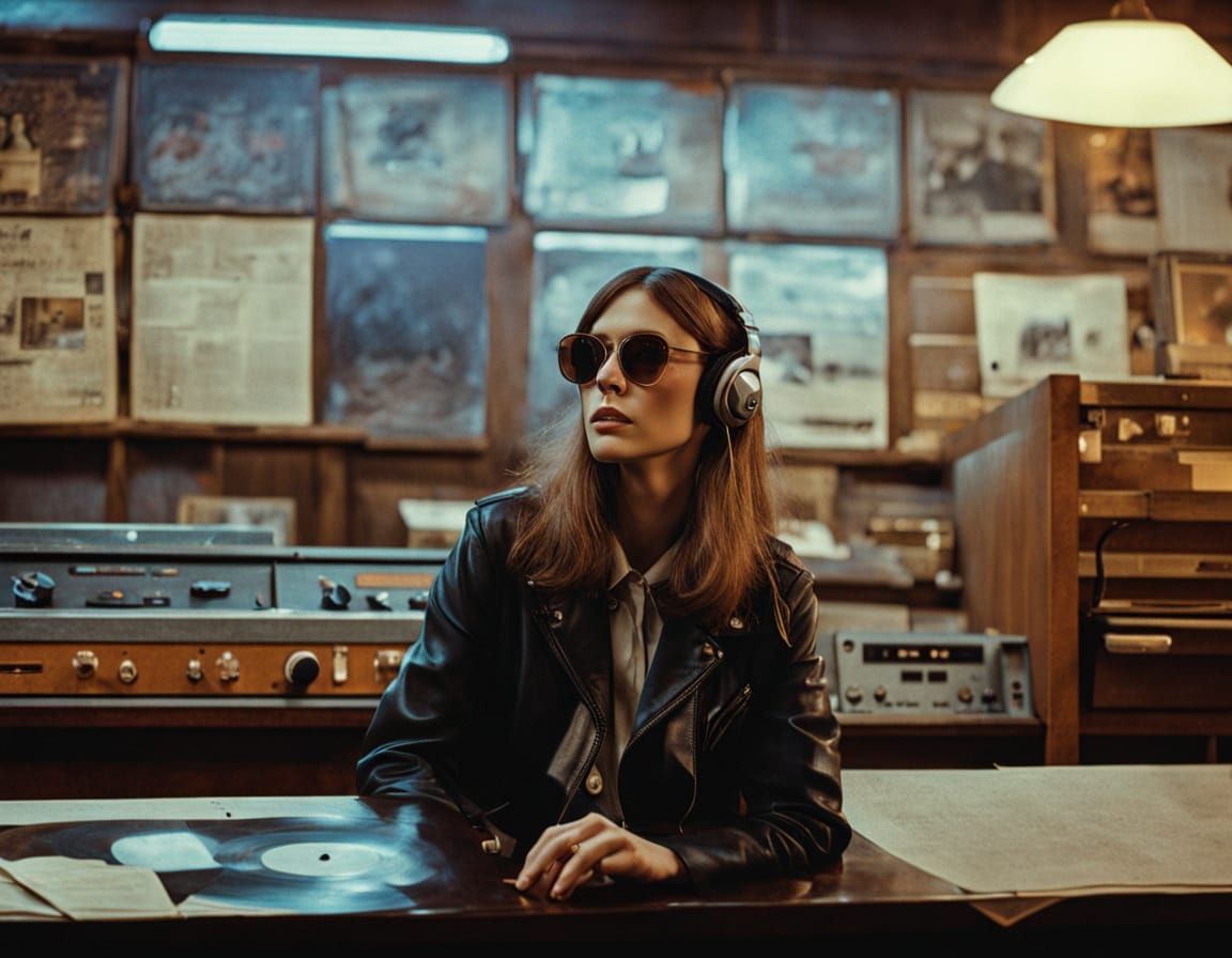 Listening to some vinal records