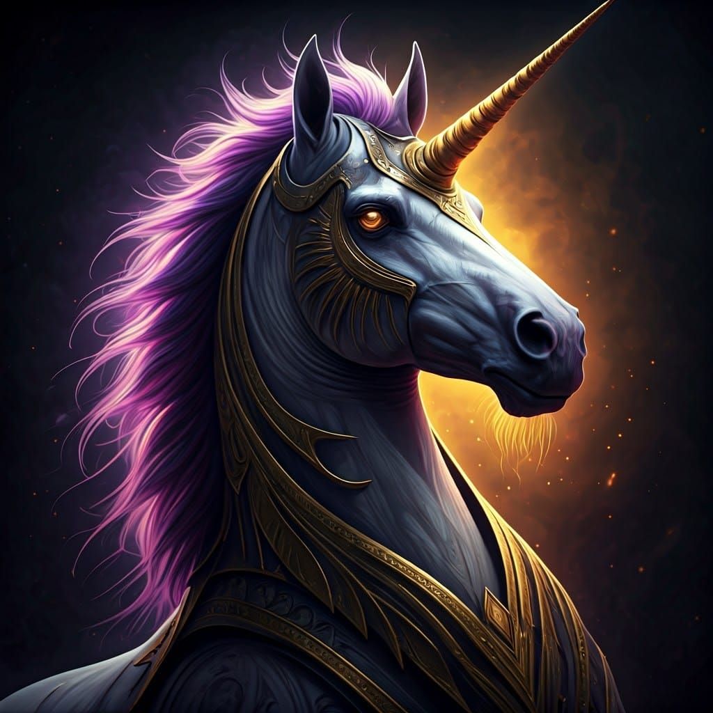 Unicorn Death Tarot Card in Dark Fantasy Style