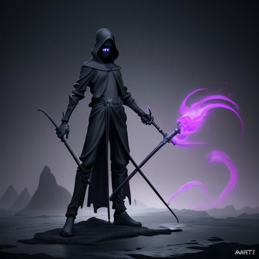 Kaws-Inspired Grim Reaper Figure in T-Pose