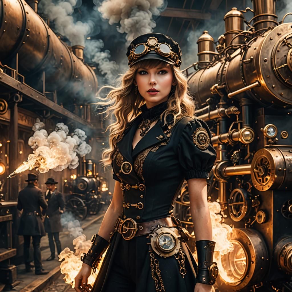 Steampunk Taylor Swift in Mystic Town