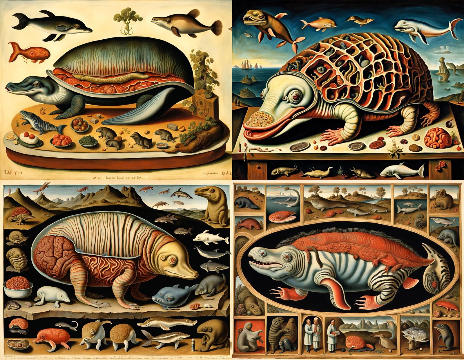 Monstrous Hybrid Creature Inspired by Surrealist Art