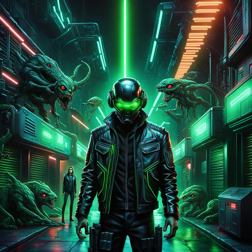 Cinematic sci-fi poster, showcasing an extraterrestrial fugi...