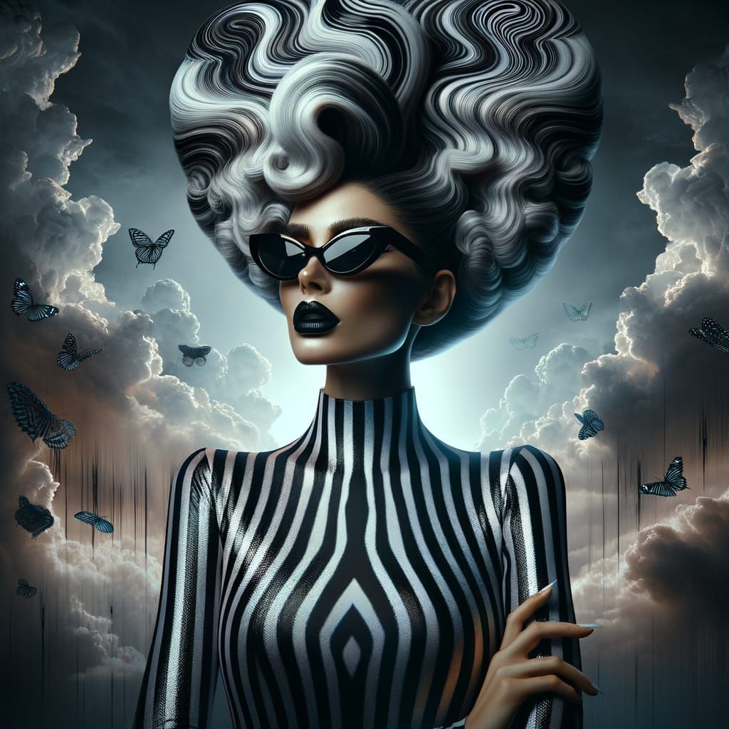 Zebra Beehive Hairstyle