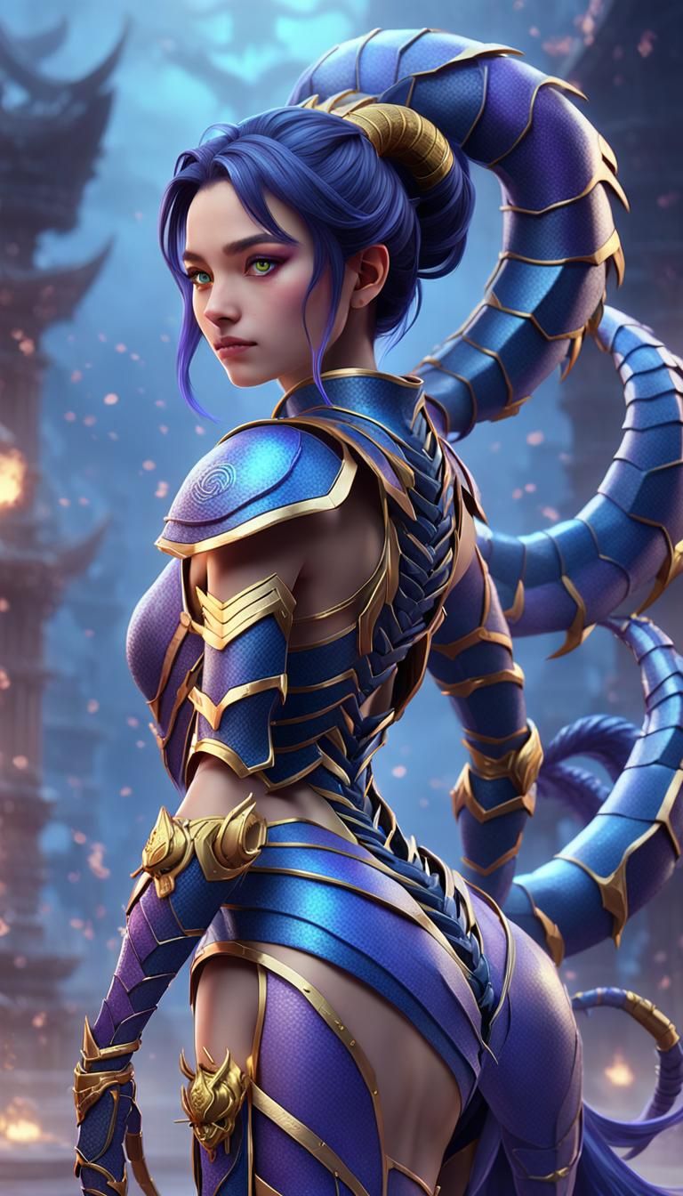 Anime Scorpio Lady with Scorpion Tail in 3D