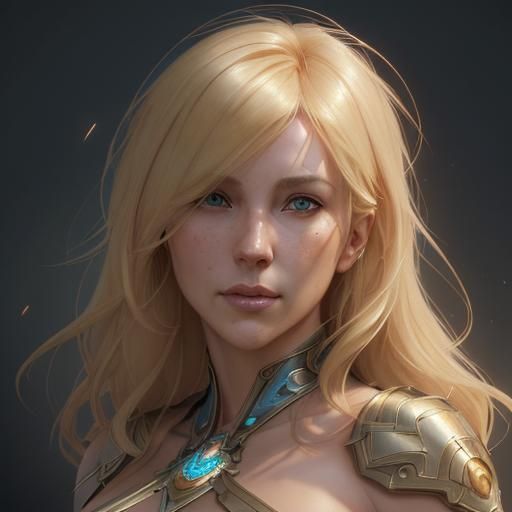 Beautiful Blonde Woman: Hyperdetailed Portrait in Artgerm St...