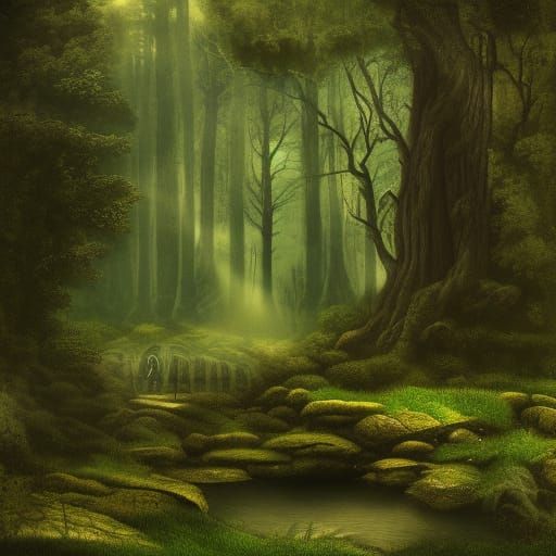 Dunadan Warrior in Deep Green Woods