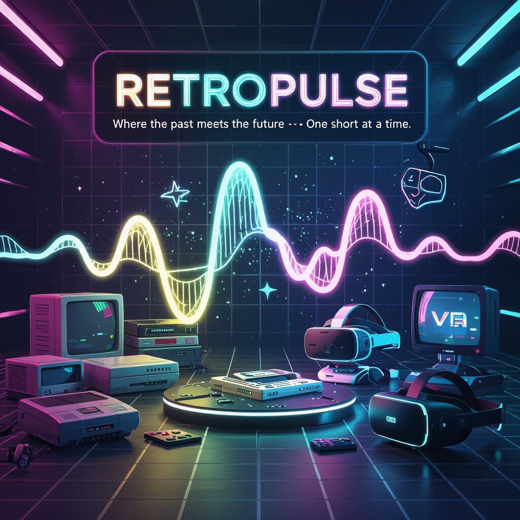 RetroPulse YouTube Banner: 90s Gaming Meets Future Tech