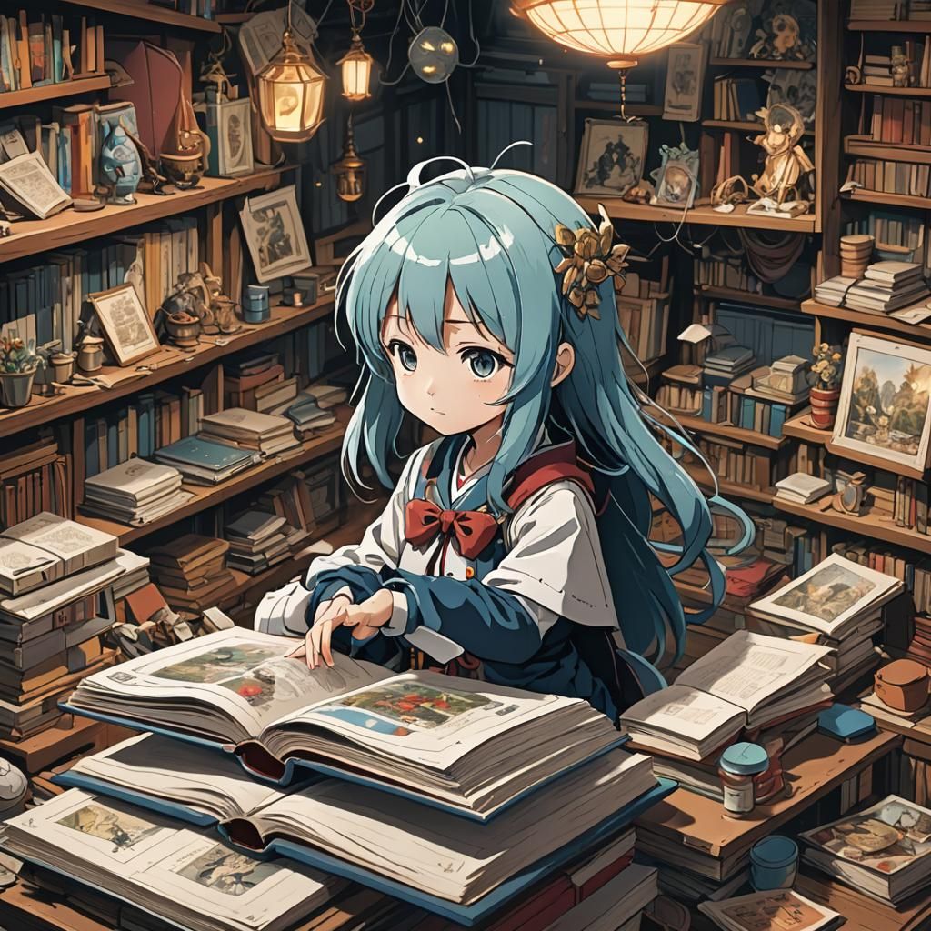 Anime Style Pop-Up Book Illustration