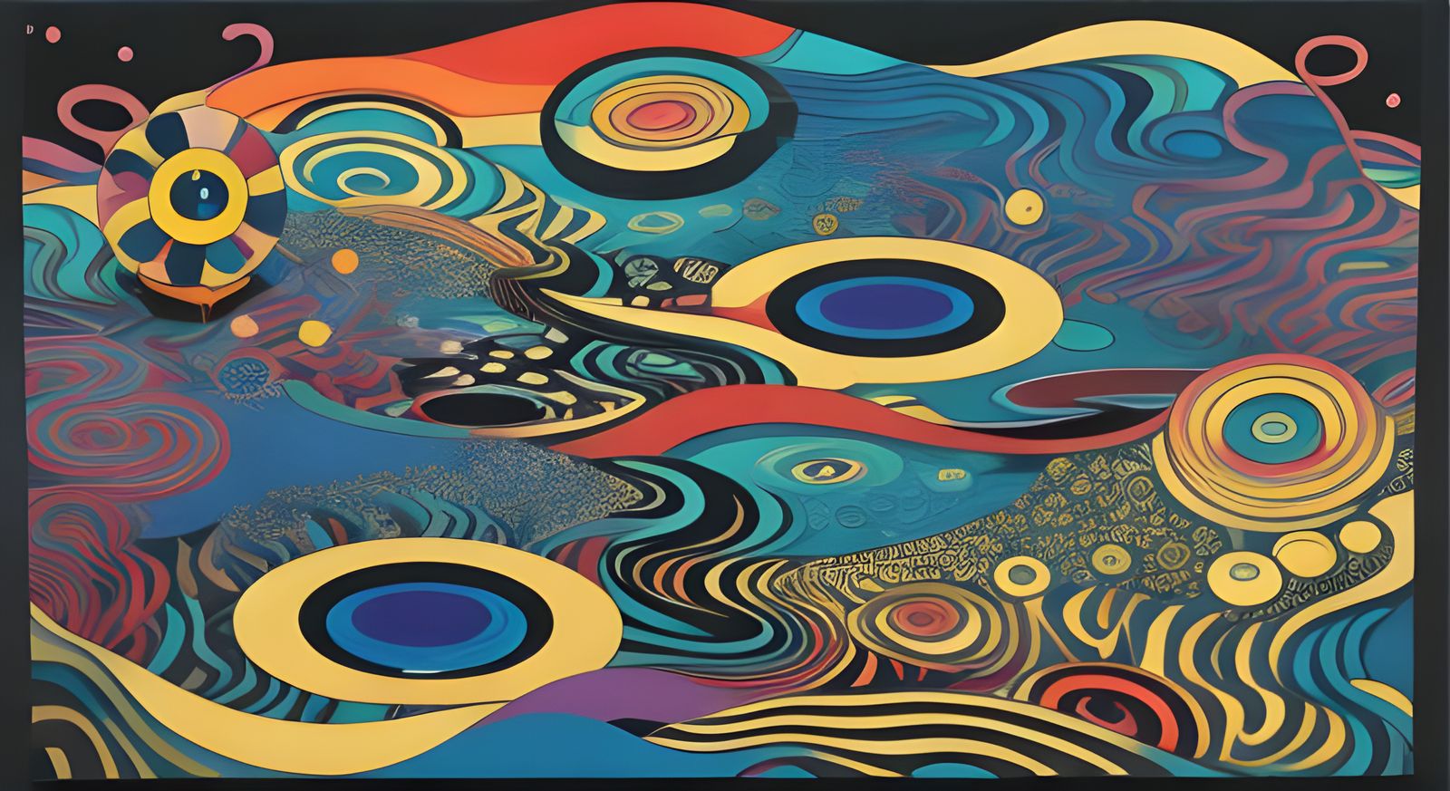 Kaleidoscopic Garden Scene in Pop Art Style