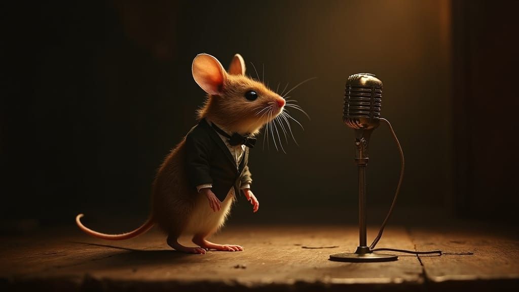 Rembrandt-Style Mouse Performer on Stage