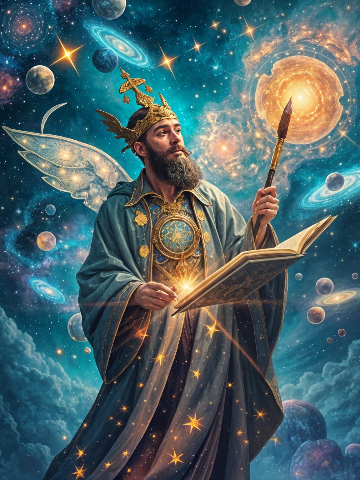 Celestial Cartographer Mapping Galaxies with Stardust Brushe...