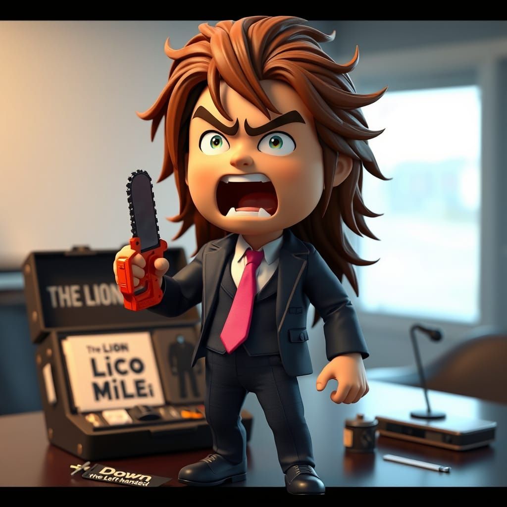 Epic Cartoon-Style Javier Milei Collectible Doll