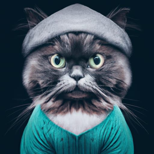 Funny Cat Portrait Concept Art