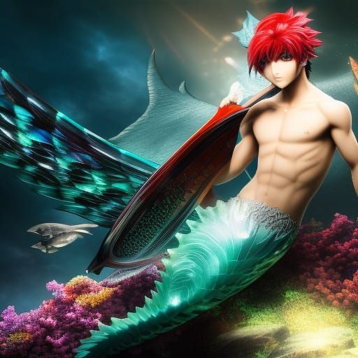 Glass Merman in Tokyo Ghoul Style, 8K