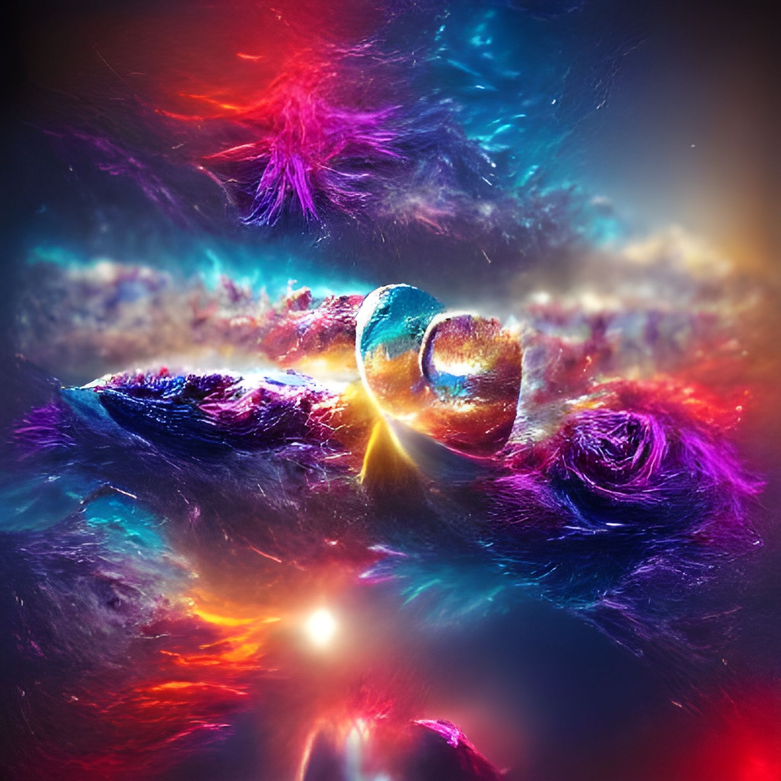 Cosmic Poster Art in 3D, 8K Resolution