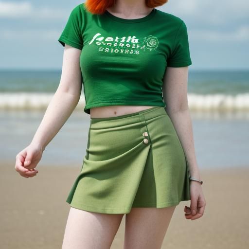 Woman with Ginger Hair at the Beach