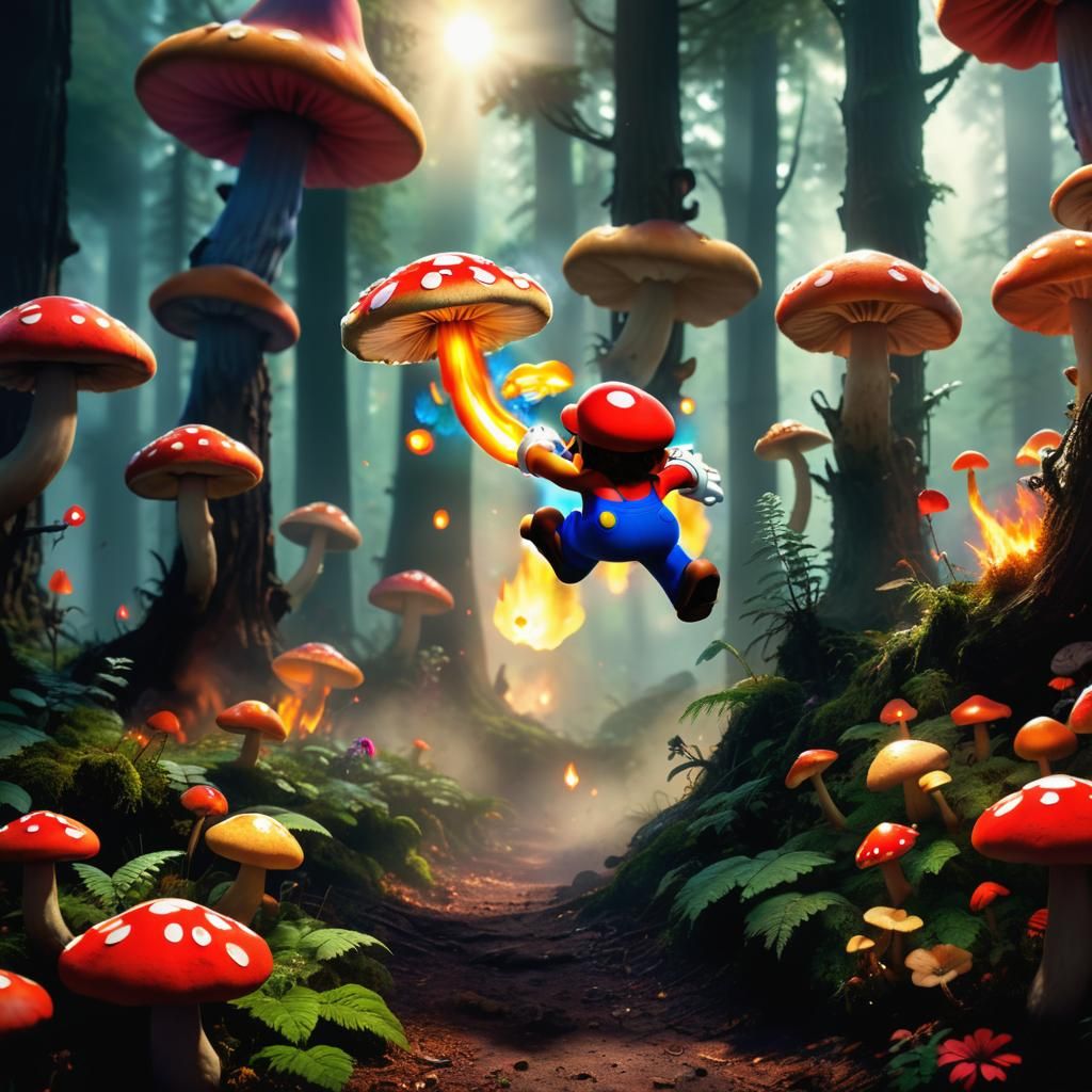 Vibrant Mushroom Forest in 8K HDR