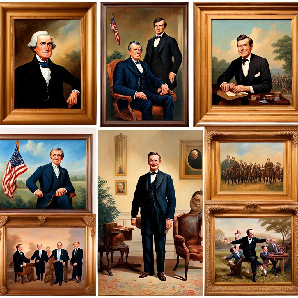 "Playful Photos" "George Washington, Abraham Lincoln, George Bush, Teddy Roosevelt, Ronald Reagan, John F Kennedy" "Artw...