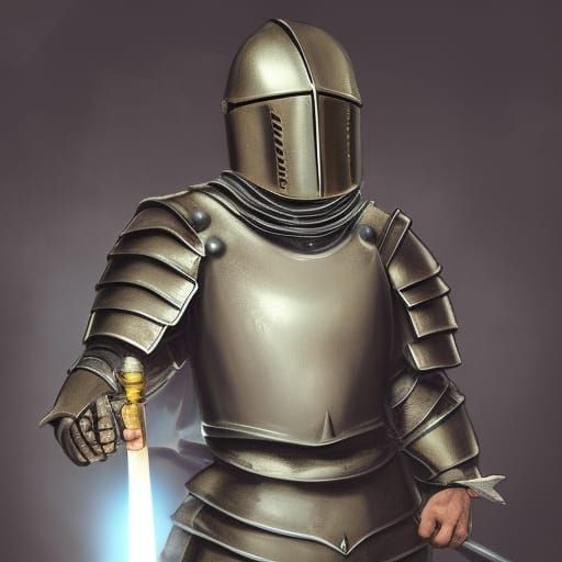 Realistic Knight with Glowing Sword in 4K