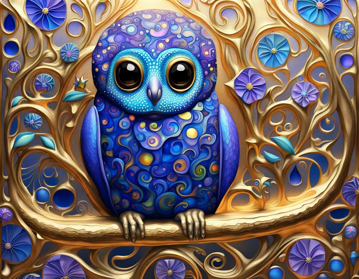 Iridescent Colugo in Art Nouveau Style