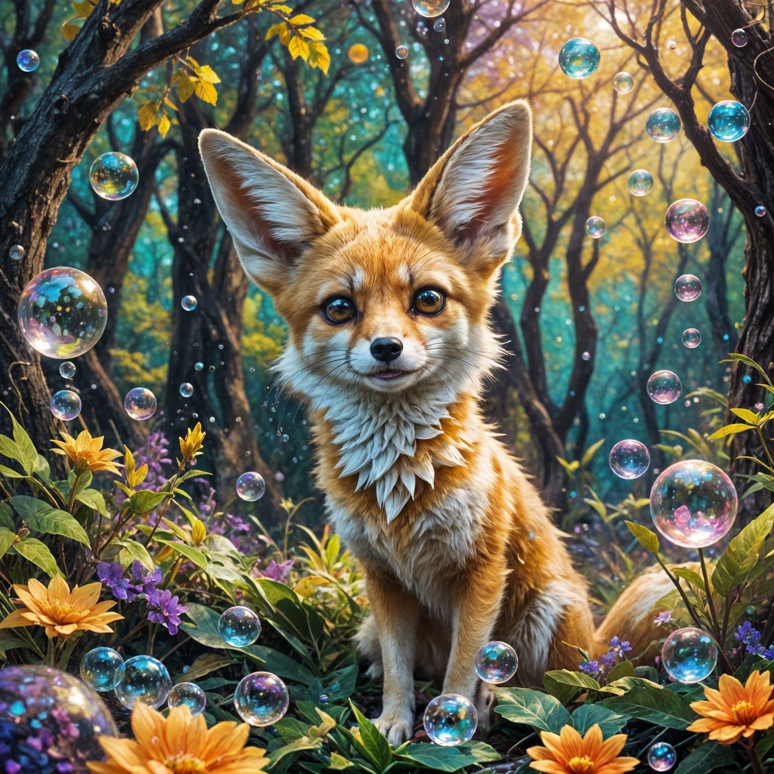 Fennec's Bubble Bath in Enchanted Forest