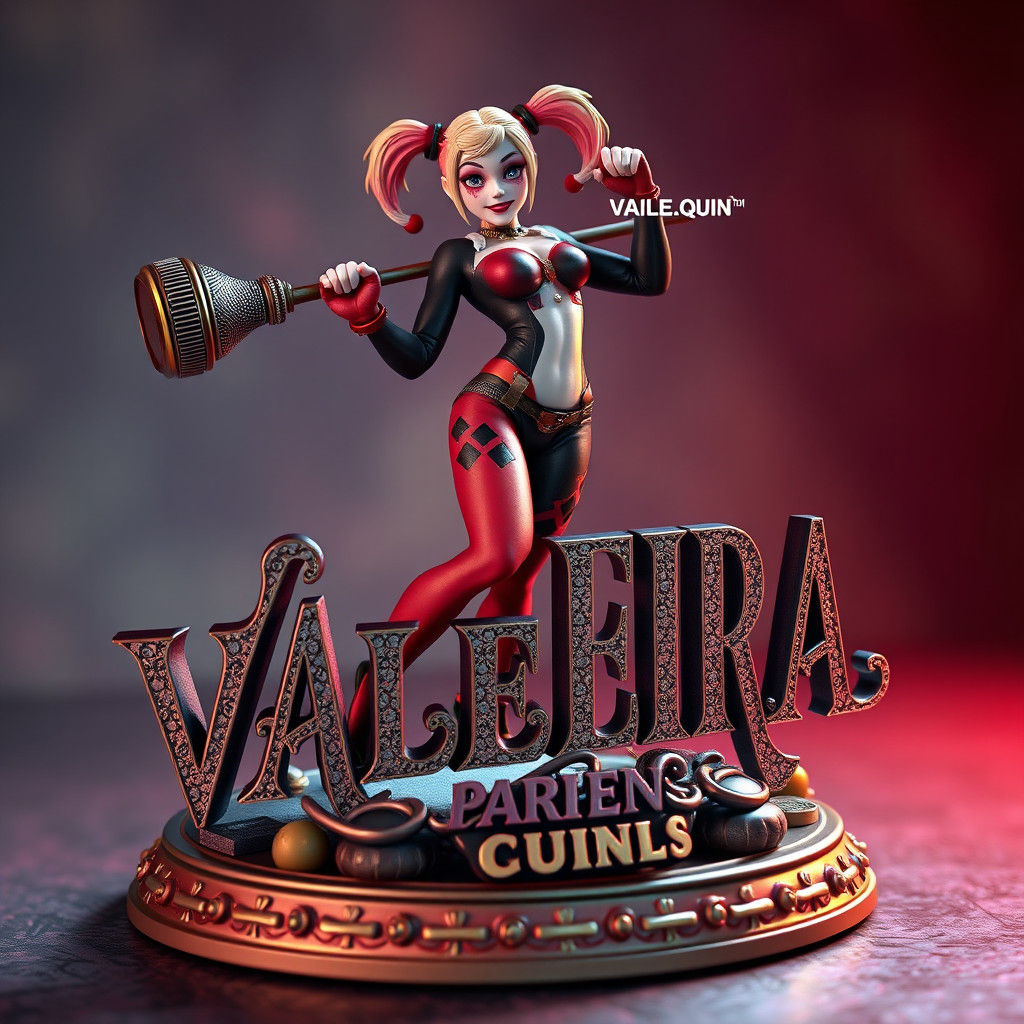 VALERIA 3D Letters with Harley Quinn Figure