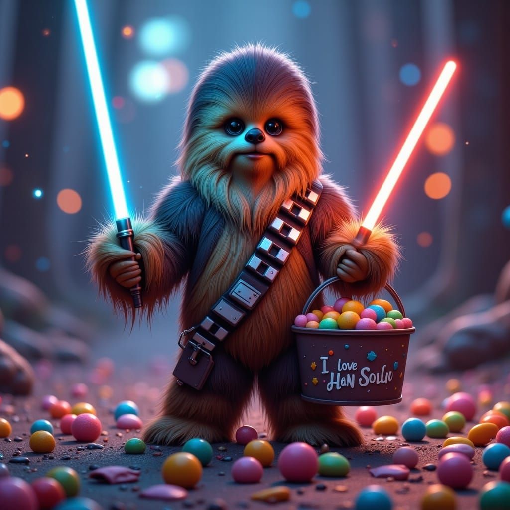 Toddler Chewbacca Ready for Trick-or-Treating