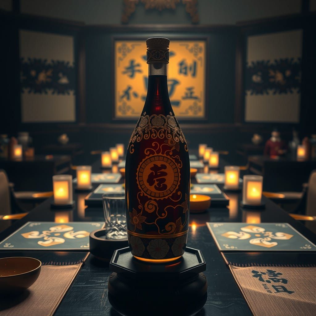 Elegant Japanese Still Life in Ukiyo-e Style