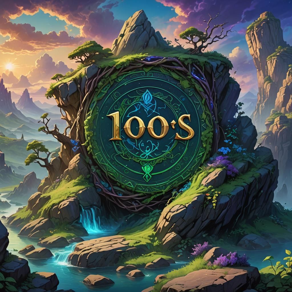 Mystical Sign of 100 Likes in High-Fantasy Art