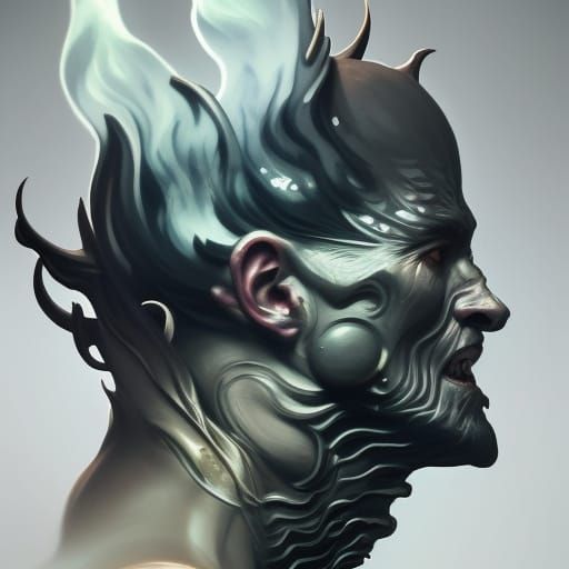 Shadow Monster Man Portrait in Digital Art Style