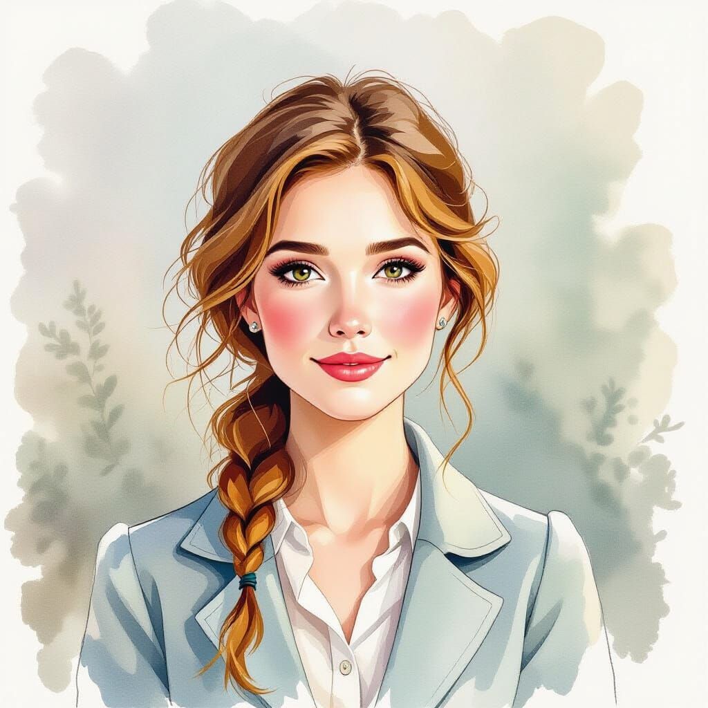 Delicate Watercolour Pencil Sketch in Whimsical Style