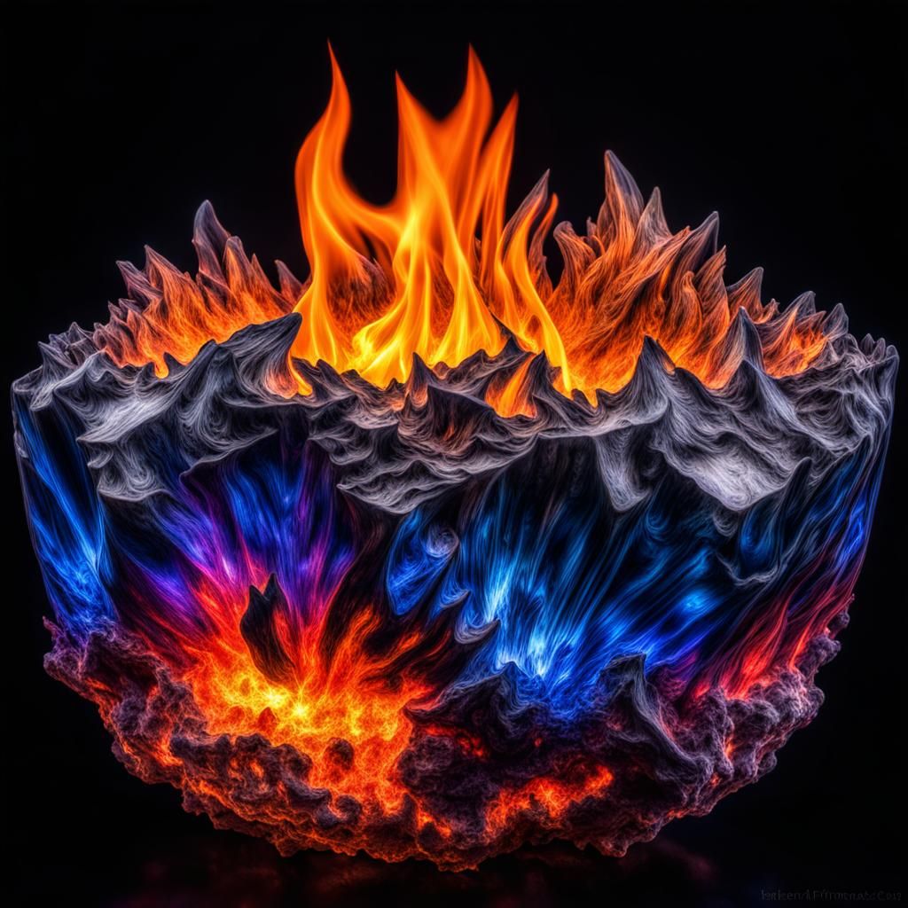 Chaotic Fire Crystal Basin in HDR