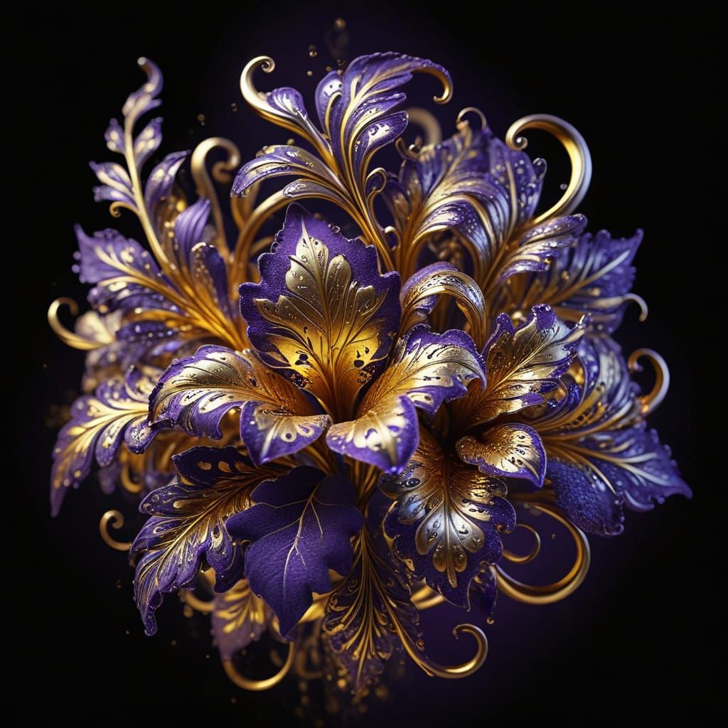 Golden Organic Forms Dance in Soft, Warm Light