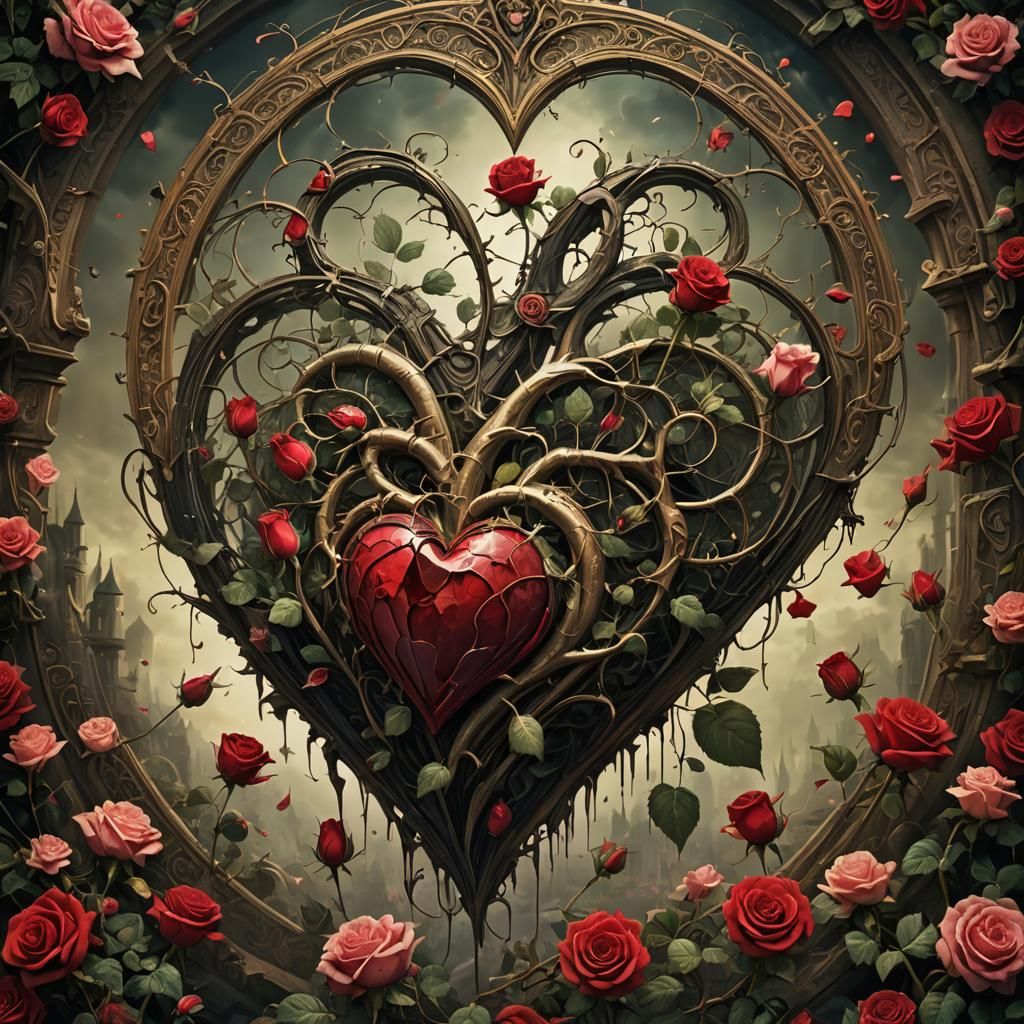 Intricate Heart: A Fantastical Digital Painting