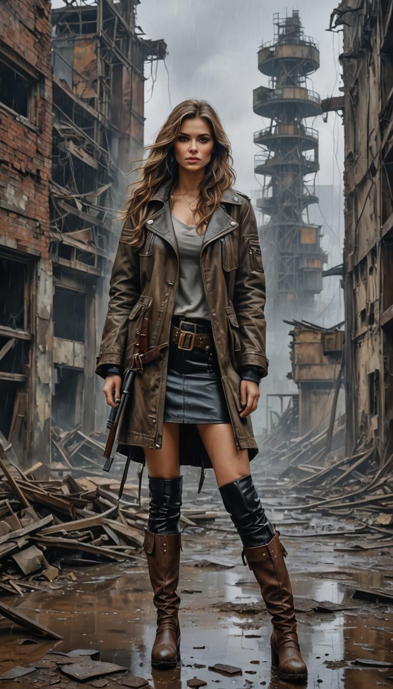 Chernobyl Beauty in Ruins: Post-Apocalyptic Acrylic Art