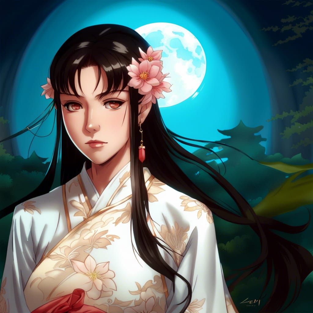 Elf in Cheongsam: Anime Portrait in Cardcaptor Sakura Style