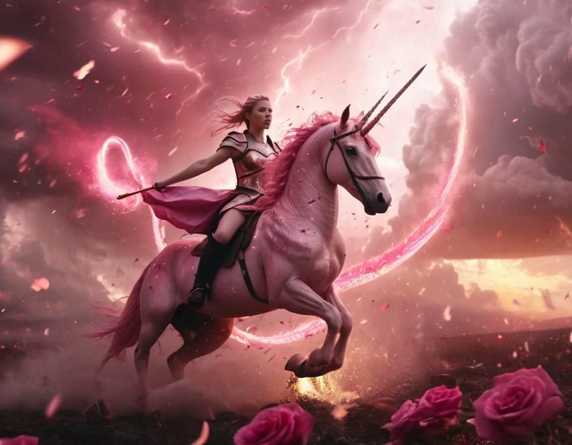 Pink Unicorn Rides into Battle: Fairycore Fantasy
