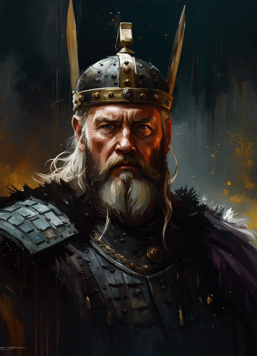 King Harold Portrait with Graffiti Art Elements