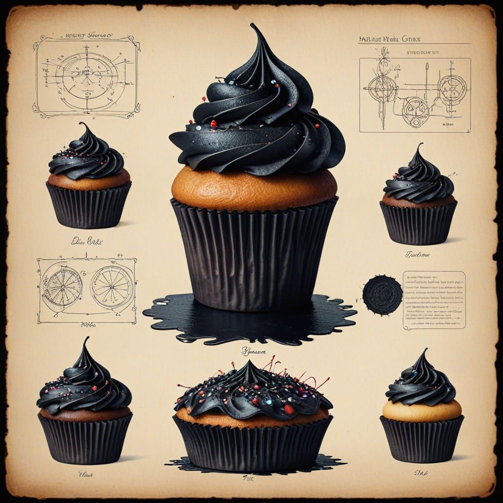 Dark Fairytale Cupcake Schematic Design
