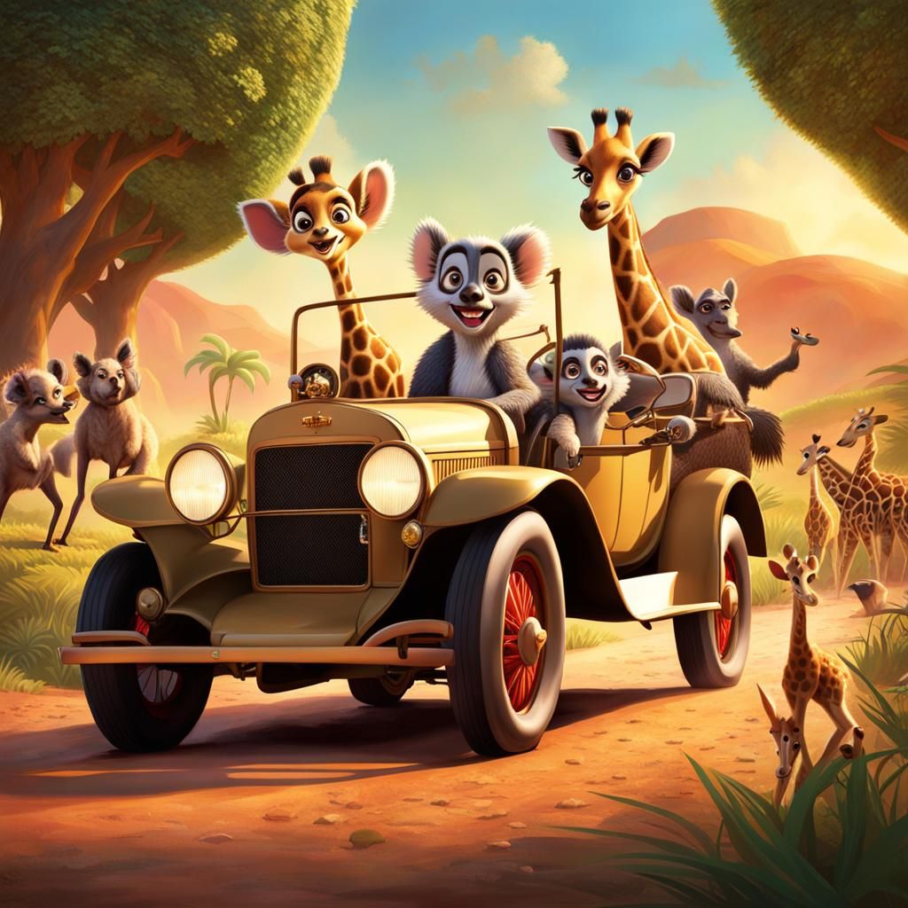 Animated Safari Animals in Zootopia Style
