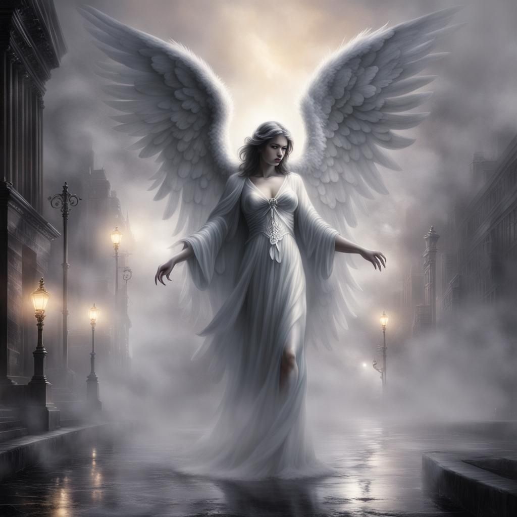 Dark Angel in Sin City Style Graphics